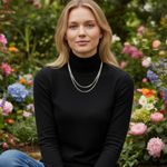 Elegant double Silver Necklace for Women . Not real Photo 1