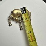Signed AJC Gold Tone Pig On Tasseled Pillow Brooch Pin Photo 1