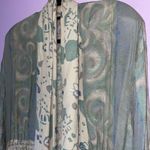 Vintage Platinum S Green and Cream Patterned Cardigan Beaded Photo 1