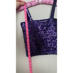 Vintage Small Partique Disco All over Sequin Purple Tank Top Party Club ILGQU Photo 6