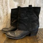 Franco Sarto Boot Size 7 Black A Dart Foldover Leather Suede Bootie Short Ankle Photo 7