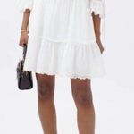 Coach 🤍Women’s EUC  White Mini Tiered Gathered Waist Dress w/ Lace Detail Size 4 Photo 1