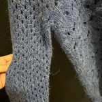 Ruby Rd  Road Open Knit Sweater Fringe Trim Heather Blue XL Photo 3