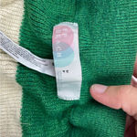 Free People  Beach Green Cream Stripe Boho Knit Shorts Women Size Small Photo 1