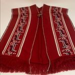 Vintage Vest Duster Poncho Festival Hippie boho C32 Red Size undefined Photo 9