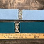 Women’s Malco Modes 80s Stretch Belts Blue With Silver Tone Buckles Disco Era Photo 0