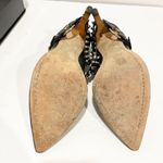 Alice + Olivia Alice & Olivia Size 9 Black Leather Silver Studded Dover Moto Pump Ankle Strap Photo 7