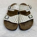 Birkenstock Birki's White Perforated Buckle Strap Sandals Size 240 US 6-6.5 Photo 2