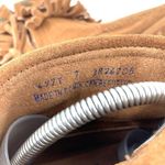 Minnetonka Western Double Fringe Suede Taupe Brown Side Zip Ankle Bootie Boot Photo 7