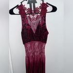 maroon and black sleeveless maxi dress with lace back xl Photo 1