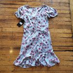 Disney  Princess Ruched Flutter Sleeve Floral Print Dress Gray Size Large Photo 9