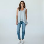 Goddess Gear Blue Stripe Hemp Organic Cotton Top Sleeveless Hi Photo 10