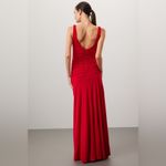 Zac Posen  Red Ruched Dress Gown Photo 1