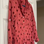 Just living  Red Heart Button Down Shirt Photo 2