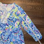 Lilly Pulitzer  Lyndsea Tunic In Blue Peri Patterned Women's Top Size Large Photo 1