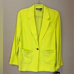 DKNY NWT Patch Pocket One-Button Yellow Blazer Modern Fit Lightweight Size XS Photo 2