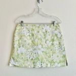 Herman Geist Vintage  Lime Green Floral Skort Mini Skirt Shorts Pastel Neon Pockets Photo 0