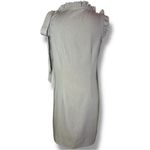 NWOT New York & Company Blue Grey Sleeveless Ruffle Shoulder Bow Dress Size S Photo 2