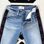 Driftwood Colette Plaid Trim Straight Crop Frayed Hem Jeans Size 24 Photo 11