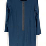 NWT Sun Kim Dark Teal Full Zip Blue London Tunic Dress Size XS Bubble Hem Photo 0