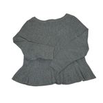 Torrid Grey Sweater Top Mixed Knit Texture Peplum Round Neck Size 0 Large NEW Photo 3