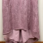 BHLDN Anthropologie Dress XL (M) Mauve Connor Lace Maxi Bridesmaid Evening Train Photo 7