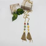 Vintage Gold Tone Open Chain Beaded Tassel Long Necklace Photo 5