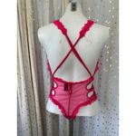 Victoria's Secret  Plunge V-Neck Cutout Lace Mesh Thong Teddy Bodysuit Lingerie S Photo 2