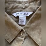 Athleta NWT Retreat Linen Olive Green Button-Up Shirt Sz XXS Photo 10