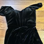 Azazie  Black Sheath Off-The-Shoulder Corset Velvet Convertible Dress Photo 7