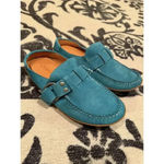 Quoddy Suede Ring Aqua Leather Mules Slides Womens 6‎ Blue Moccasins Slip On Photo 2
