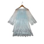 NWT COCOMORE Boutique Lace Trim Polka Dot Tassel Dress Romantic Flowy Sz 40 (10) Blue Photo 5