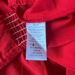 Lulumari  Women’s RED V Neck Eyelet Ruffle Edge Sleeve Blouse Size Medium Photo 5