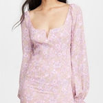 Likely NEW  Lyssa Pink Ruffled Floral Print Puff Sleeve Notch Mini Dress‎ Size 2 Photo 0