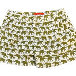 Cartonnier Womens Shorts Green Finchley Elephant Print Anthropologie Size 10 Photo 0