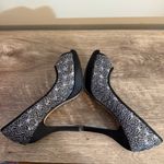 Caparros  Peep Toe Formal Platform High Heels Shoes Silver Black Sparkle Size 6 Photo 8