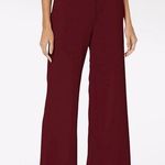 Nanette Lepore  Pant Women's Wide Leg Full Length Crepe in Burgundy size 8 Photo 0