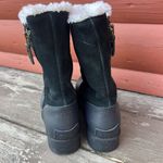 Sorel Emelie Fold Over Women's Size 5 Black Leather Sherpa Boots NY1941-240 Photo 3