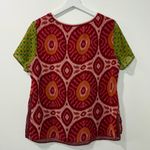 Scotch & Soda Maison  Layered Blouse Top Womens Pink Short Sleeve Printed Size 2 Photo 2