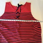 Talbots Dress Sz 2X Sleeveless Nautical Red/Navy Stripe Lace Up Shift Preppy EUC Photo 5