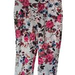 st. john's bay  Womens High Waist Stretch Flat Front Capri Pants‎ White Floral Photo 0