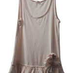 J.Crew J.‎ Crew Tank Top XS Pink Ruffled With Flower Photo 0