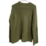J.Crew  Wool Blend Chunky Knit V-Neck Sweater Olive Green Grunge Oversized Size M Photo 1
