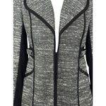 Laundry by Shelli Segal  Black Gray Flare Coat Jacket Womens Size 6 Contrast Trim Photo 5