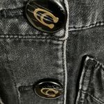 Coach : Black Denim Button Front Mini Skirt- pockets-100% cotton- 2 Photo 5