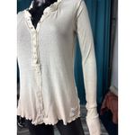 We The Free  People XS Henley Top Long‎ Sleeve Ribbed Knit Casual Button Front Photo 1