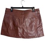 We The Free  Free People Wynne Faux Leather Mini Skirt Women's 31 Brown Vegan NWT Photo 2