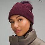 Lululemon NWT  Women’s Cable Knit Pom Beanie Cassis Maroon Color Photo 0
