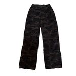 Wide Leg Cargo Pants Brown Camouflage Camo Corduroy Cinch Bottom Parachute Y2K Size XS Photo 3