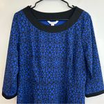 Croft & Barrow NWT  Blue/Black Geometric Lace Long Sleeve Sheath Dress Size Large Photo 1